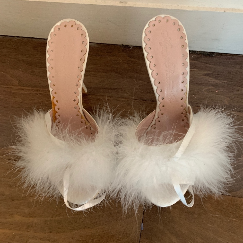 Agent Provocateur White Loleta Mules Pumps